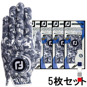 5枚セット フットジョイ ゴルフウェア ゴルフグローブ 21 ナノロックツアー CAMO 0353128785 高グリップ性能 ナノロックツアーの最新モデル メンズ FOOT JOY FJ