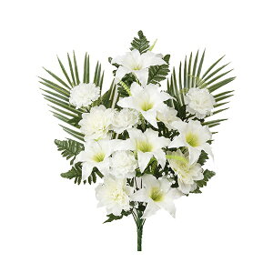 造花 仏花 とりよせ品 仏花ブッシュ(白) 造花仏花 お供え花 供花 墓花 盆花 お盆 お彼岸 お葬式 お悔やみ花 仏事 フューネラル フェイク仏花 暑さに強い 枯れない 花材 素材