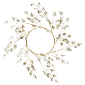 クリスマス リース 土台 とりよせ品 クリアリーフリース(ラメ付) キラキラ クリア 透明 リーフ 葉 葉っぱ ゴールド 金 金色 アレンジベース 造花 雪 アスカ ASCA アスカ商会