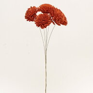 ハンドメイドフラワー 花材 即日出荷 特価 ソーラーダリア ワイヤーステム 6cm ブラウン 花材 素材 材料 …