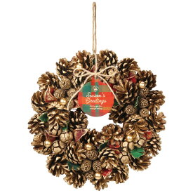 クリスマス リース ドライフラワー アレンジ とりよせ品 ドライ木の実のクリスマスリース 25cm ゴールドナッツ クリスマスリース クリスマスインテリア ドライフラワー 造花