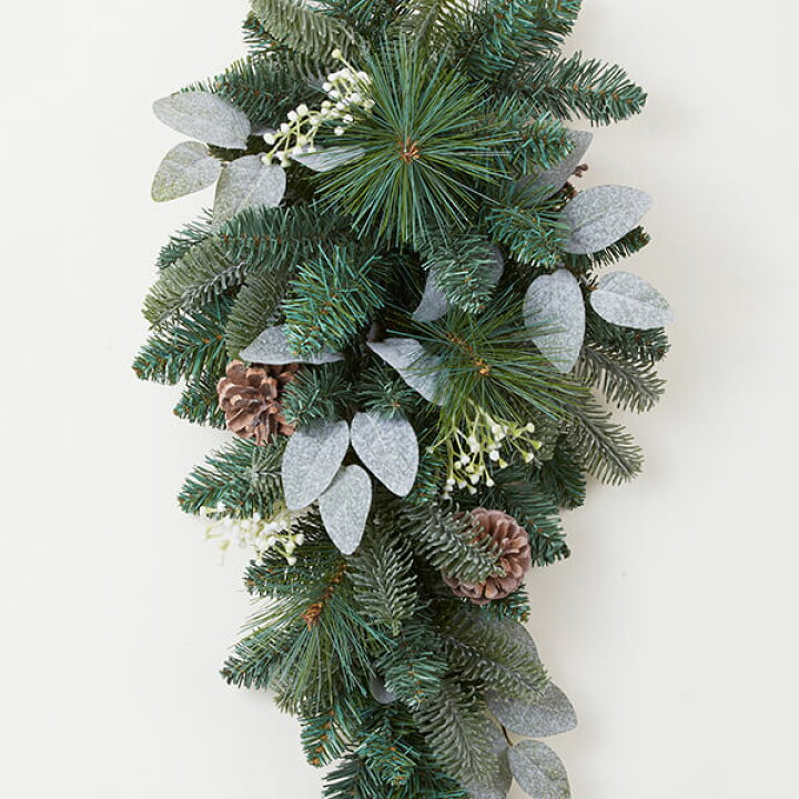 楽天市場 クリスマス リース とりよせ品 花びし マルチミックスティアドロップ グリーン ホワイト造花 クリスマスリース スワッグ ハンガー ツリー クリスマスツリー もみの木 葉っぱ オーナメント 雑貨 雪 造花ドライフラワー専門問屋花びし