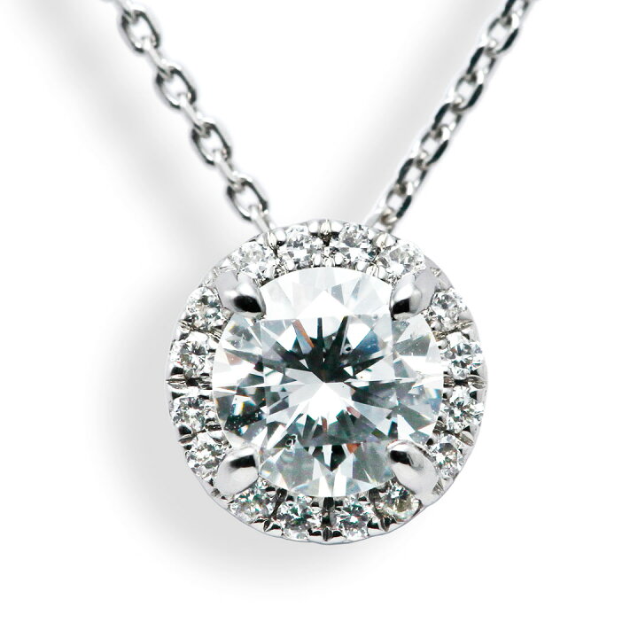 楽天市場】プラチナダイヤモンドヘイローネックレス 0.51ct-DカラーVS1 
