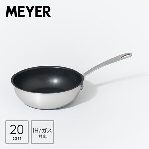 �}�C���[(Meyer) �z���C�g�X�`�[�� �V�F�t�Y�p��20cm IH �K�X�΃t���C�p�� �f�B�[�v�p�� �ł����ɂ��� PFOA�t���[ PM-CP20NS