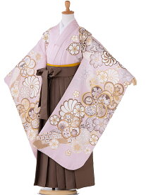 【卒園式 女の子 袴】【レンタル袴】【保育園】【フルセット】女袴 3泊4日 [往復送料無料] くすみピンク brown 115cm 120cm 125cm hk7732【レンタル】