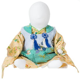 【1歳 男の子 着物レンタル】【端午の節句】【こどもの日】【1歳前後】【被布】【祝着】【お食い初め】【初節句】【写真撮影】【ベビー】【赤ちゃん着物】【誕生日】 往復送料無料 黄色 80cm IAN0001