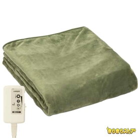 色：グリーン ライフジョイ 電気毛布 掛け 敷き 日本製 グリーン 188cm*130cm 洗える ふわふわ 室温センサー付 JCBR803G