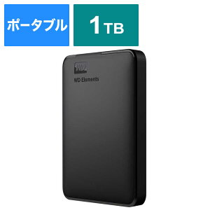 WESTERN DIGITAL@OtHDD@USB|Aڑ@WD@Elements@Portable@m|[^u^@^1TBn@WDBUZG0010BBK-JESE