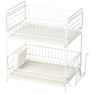 パール金属 スキット 珪藻土トレー水切りラック2段(ホワイト) HB-4987