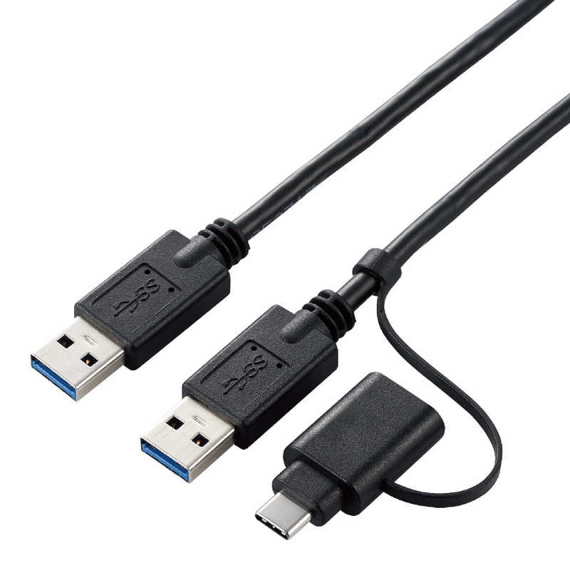 <br>エレコム　ELECOM　USB-C＋USB-A ⇔ USB-Aケーブル [転送  1.5m  USB3.0] パソコン間 Windows11、Mac対応 ブラック　UC-TV6BK