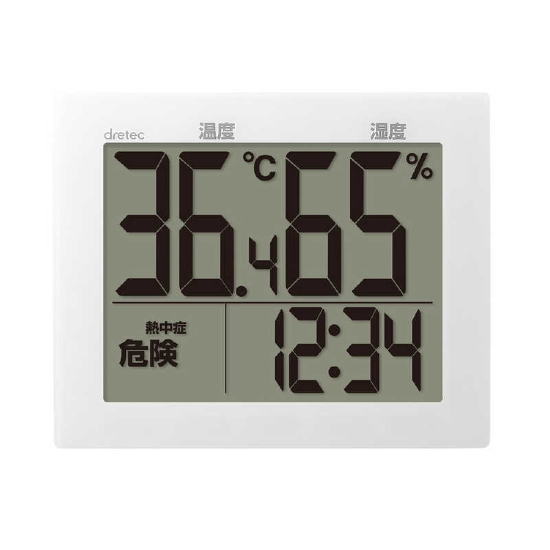 ドリテック 限定モデル 大画面温湿度計 O-503WT 【96%OFF!】 ホワイト