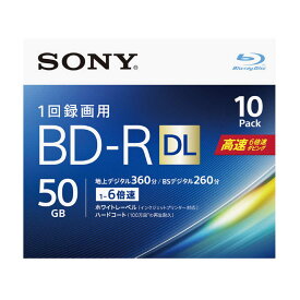 ソニー　SONY　録画用　BD−R　DL　1−6倍速　50GB　10枚インクジェットプリンタ対応　　10BNR2VJPS6