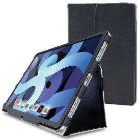 エレコム　ELECOM　10．9インチ　iPad　Air（第4世代）用　レザーケース　フラップ　2アングル　軽量　ブラック　TB-A20MPLFBK