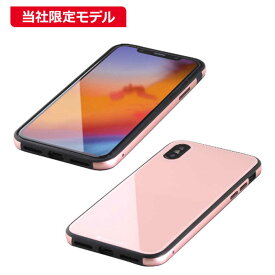 IOデータ　iPhone　XS　Max　6．5インチ用　ガラス＋TPU＋アルミ複合素材ケース　ピンク　BKS-IP18LTGGAPN