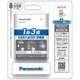 パナソニック　Panasonic　USB入出力付充電器 [充電器のみ /単3形〜単4形兼用]　BQ-CC91