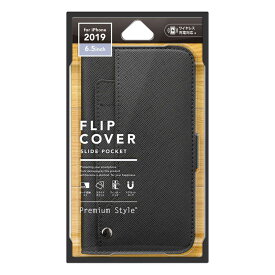 PGA　iPhone　11　Pro　Max　6．5インチ用　スライドポケットフリップカバー　ブラック　PG-19CFP10BK ブラック