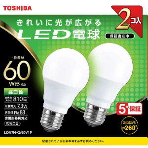 Ł@TOSHIBA@LEDd@mE26^F^2^60W^ʓd`n@LDA7N-G/60V1P