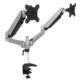 JAPANNEXT　デュアルモニターアームガス式液晶ディスプレイアーム クランプ対応 15-32インチ対応 耐荷重8kg 2画面 4軸 垂直 水平 多関節　JN-GM324DV