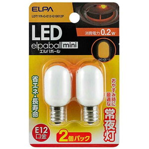 ELPA�@LED��铔�@LED�G���p�{�[��mini�@�z���C�g�@�mE12�^2�^�i�c�����`�n�@LDT1YR-G-E12-G10012P