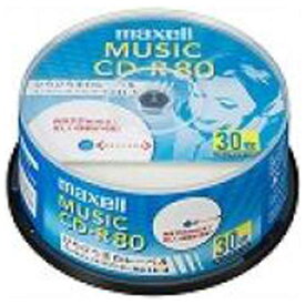 マクセル　音楽用CD−R　80分／30枚「インクジェットプリンタ対応」「ホワイト」　CDRA80WP.30SP