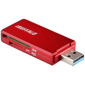 BUFFALO　USB3．0　microSD／SDカード専用カードリーダー（レッド）　BSCR27U3RD
