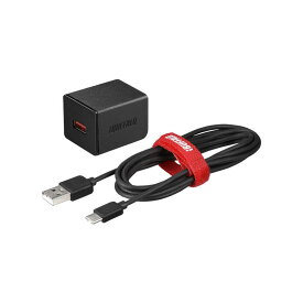 BUFFALO　2．4A　USB急速充電器　AUTO　POWER　SELECT機能搭載　1ポートタイプ　Type−Cケーブル付　ブラック　BSMPA2402P1CBK