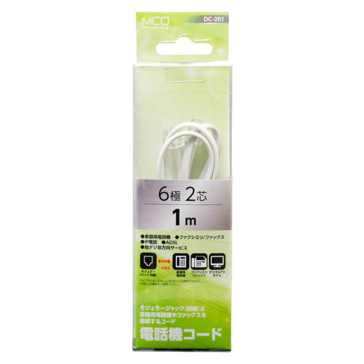 168円 【初売り】 ミヨシ 電話機コード 6極4芯 2m 白 DC-402 WH 代引不可 168円 【初売り】 ミヨシ 電話機コード 6極4芯 2m 白 DC-402 WH 代引不可