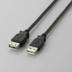 �G���R���@ELECOM�@USB-A�����P�[�u�� [USB-A �I�X�����X USB-A /2m /USB2.0] �u���b�N�@U2C-E20BK