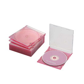 エレコム　ELECOM　CD／DVD／Blu−ray対応収納スリムケース　（1枚収納×10セット）　CCD-JSCS10CPN