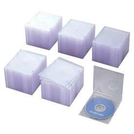 エレコム　ELECOM　CD／DVD／Blu−ray対応収納スリムケース　（1枚収納×100セット・クリア）　CCD-JSCS100CR
