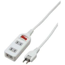 ヤザワ　耐トラシャッター集中スイッチ付タップ　3個口　2m　ホワイト　Y02S312WH