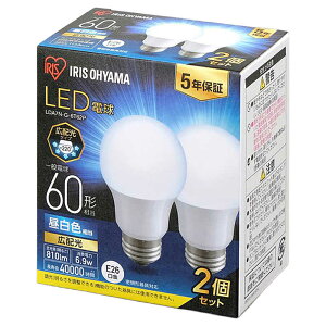 �A�C���X�I�[���}�@IRIS OHYAMA�@LED�d�� E26 �L�z��2P �����F 60�`(810lm)�@LDA7N-G-6T62P
