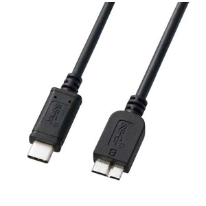 �T�����T�v���C�@1.0m[USB-C �� USB microB]3.1 Gen2�P�[�u�� �]�� �u���b�N�@KU31-CMCB10
