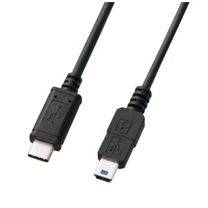 �T�����T�v���C�@1.0m[USB-C �� USB miniB]2.0�P�[�u�� �[�d�E�]���@KU-CMB10 �u���b�N