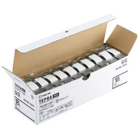 キングジム　テプラ（TEPRA）PROテープエコパック白ラベル　10個入　（白テープ／黒文字／18mm幅）　SS18K-10PN