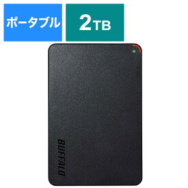 BUFFALO　外付けHDD USB-A接続 (Chrome/Mac/Windows11対応) ブラック [2TB /ポータブル型]　HD-PCFS2.0U3-BBA