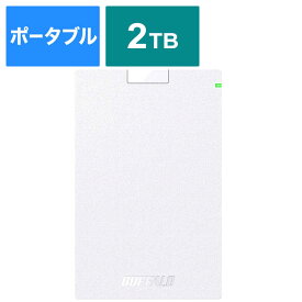 BUFFALO　外付けHDD パソコン用[ポータブル型/2TB]　HD-PGAC2U3-WA ホワイト
