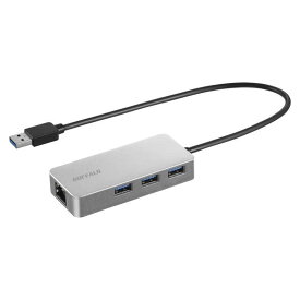 BUFFALO　［USB−A　オス→メス　LAN　／　USB−Ax3］　変換アダプタ　シルバー　LUD-U3-AGHSV