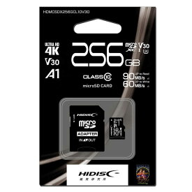 HIDISC　超高速microSDXCカード 256GB CLASS10 UHS-I A1対応　HDMCSDX256GCL10V30