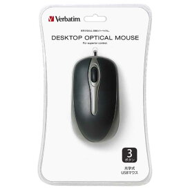 VERBATIMJAPAN　有線マウスDESKTOP　OPTICAL　MOUSE（3ボタン）　MUSDOZV1 (ブラック)