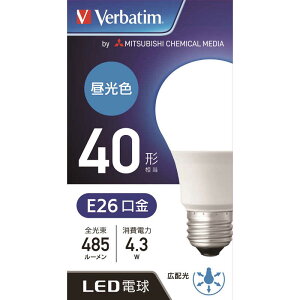 VERBATIMJAPAN�@LED�d���@�o�[�x�C�^���iVerbatim�j�@�mE26�^�����F�^40W�����^��ʓd���`�^�L�z���n�@LDA4D-G/LCV1