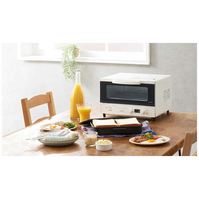 宅配<br>アイリスオーヤマ IRIS OHYAMA MOT-401-W マイコン式オーブントースター 1200W 食パン４枚 ホワイト キッチン家電 