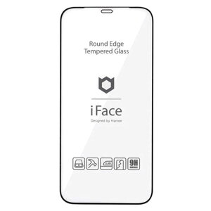 HAMEE@[iPhone 12/12 Prop]iFace Round Edge Tempered Glass Screen Protector EhGbWKX ʕیV[g@41-890295 ubN