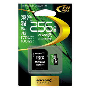 HIDISC@microSDXCJ[h  R170V[Y (256GB/Class10)@HDMCSDX256GA2V30PRO