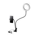 エレコム　ELECOM　LEDリングライト 16cm クリップスタンド 3色モード 10段階調光 USB給電　DE-L01BK