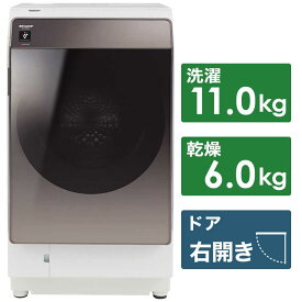 シャープ　SHARP　ドラム式洗濯乾燥機 洗濯11.0kg 乾燥6.0kg 右開き 　ES-WS14 TR（標準設置無料）