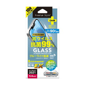 PGA@iPhone 13 mini R/RECXtیKX u[Cgጸ/ Premium Style@PG-21JGLK02BL