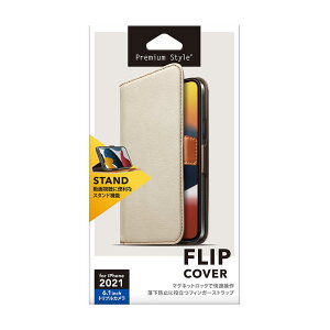PGA�@iPhone2021 6.1inch �t���b�v�J�o�[ Premium Style �x�[�W���@PG-21NFP05BE