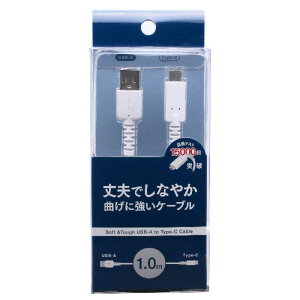 �I�Y�}�@1m�yType-C��USB-A�z���Ȃ₩�ŋȂ��ɋ����P�[�u�� �[�d�E�]�� �z���C�g [��1m(�R�l�N�^������) /USB Power Delivery�Ή�]�@UD-ST3CSS100W