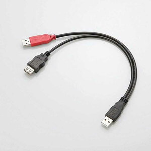 �G���R���@ELECOM�@�_�u���p���[USB2.0�P�[�u��(A(�I�X)×2 - A(���X)×1/�S����0.6m)�@USBAAE5DPBK